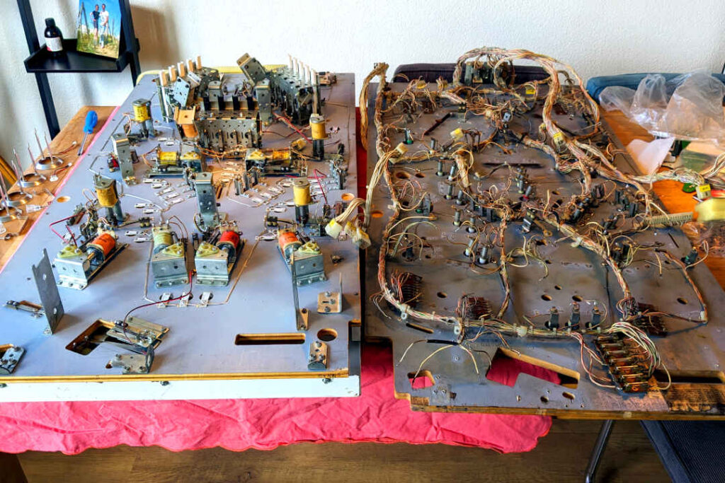 Gottlieb Striker pinball playfield swap