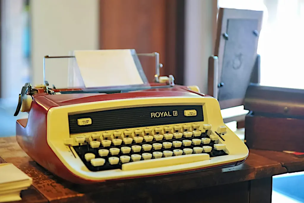 Hoekje met typemachine