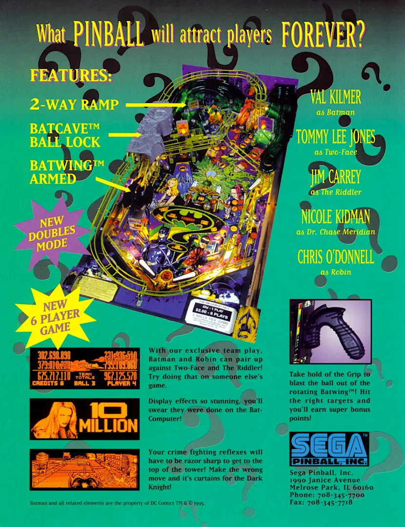 Pinball Flyer Batman Forever 02