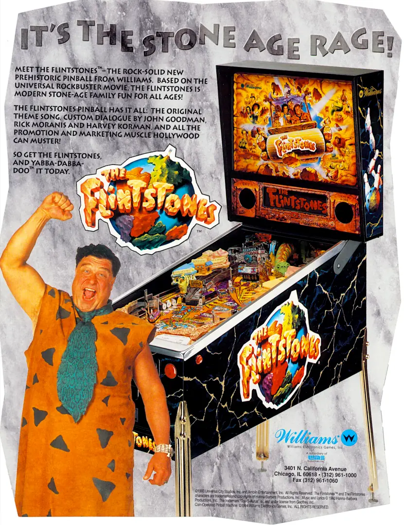 Pinball Flyer Flintstones 01