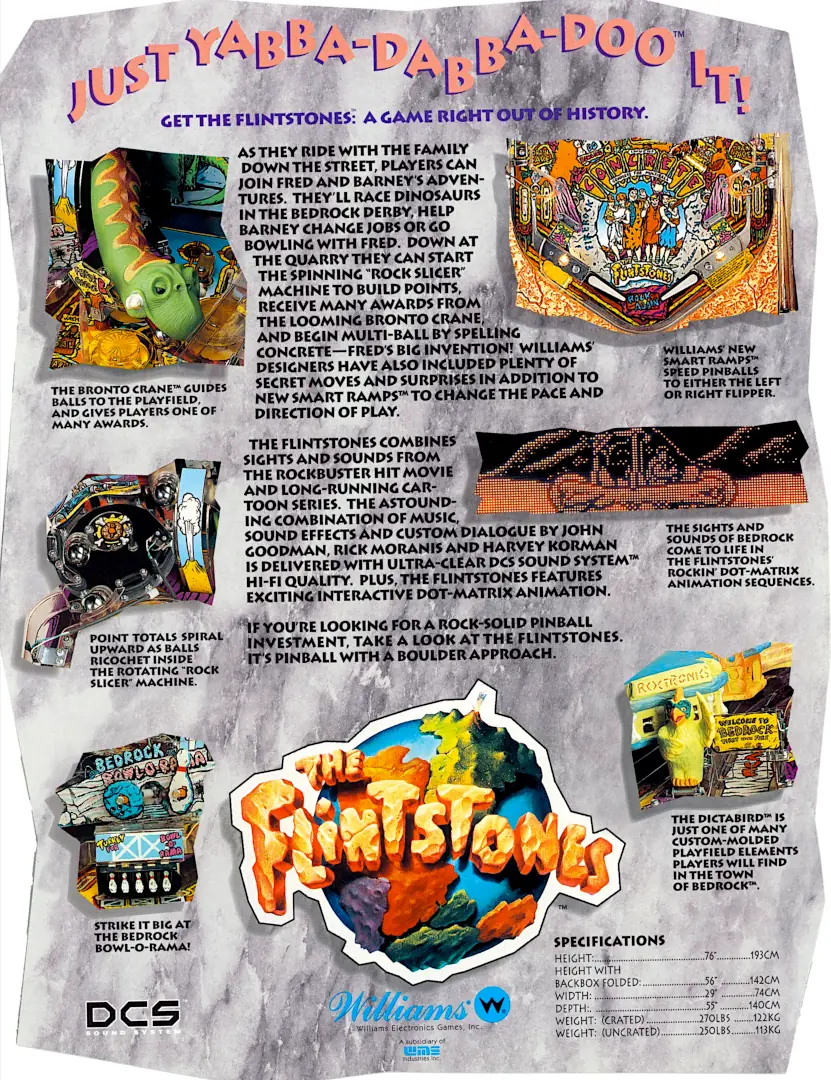 Pinball Flyer Flintstones 02