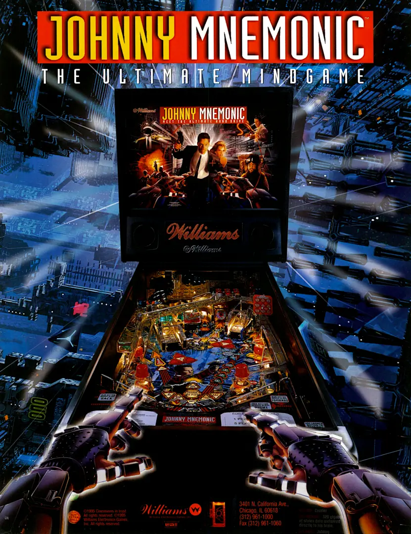 Pinball Flyer Johnny Mnemonic 01