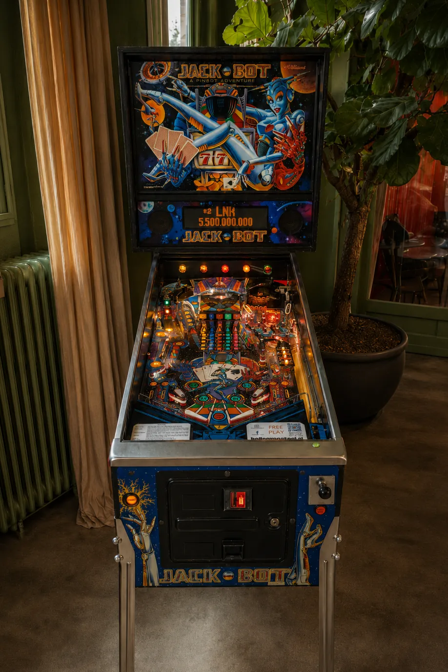 JackBot pinball machine on location
